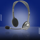 Logitech H111 Binaural Over-The-Head Stereo Headset, Black and Silver (981-000612)