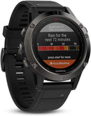 Garmin fēnix 5, Premium and Rugged Multisport GPS Smartwatch, Slate Gray/Black Band, 47 MM (010-01688-00)