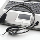 Logitech H111 Binaural Over-The-Head Stereo Headset, Black and Silver (981-000612)